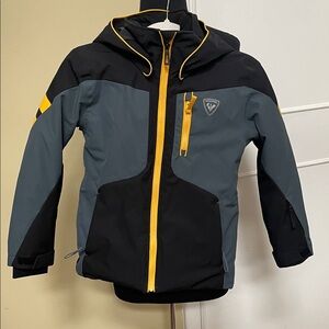 Rossignol Youth Black and Gray Jacket with Yellow Trim size 10 perfect condition